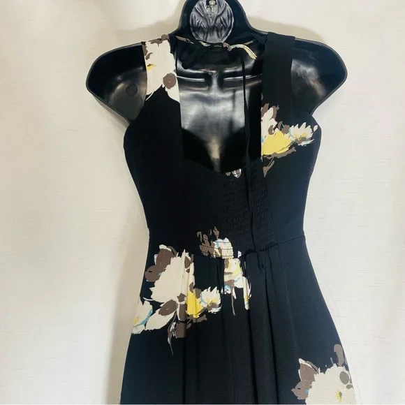 Candies Black Dress with Cream Flowers Maxi Dress Size XS - Picture 6 of 10